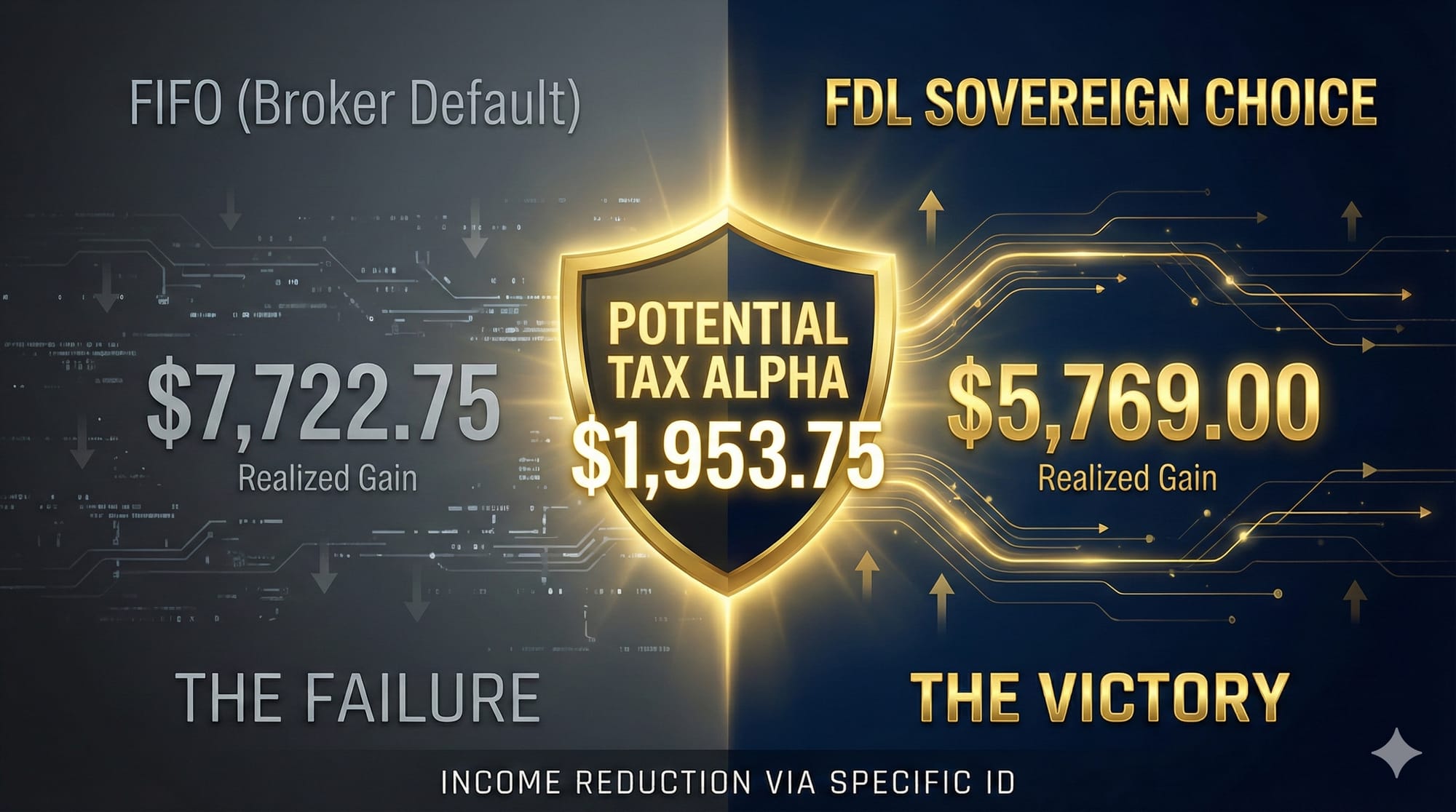 Tax Alpha Comparison: Broker FIFO vs FDL Sovereign Choice